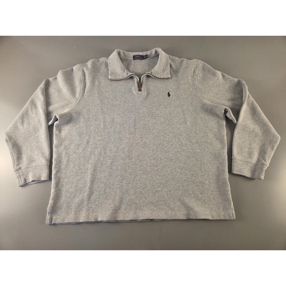 Vintage‎ Polo Ralph Lauren 1/4 Zip-Sweater Old Money Size XXL 90s Y2K